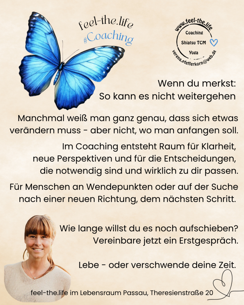 Wenn du merkst: So kann es nicht weitergehen. 
Lebe - oder verschwende deine Zeit.
